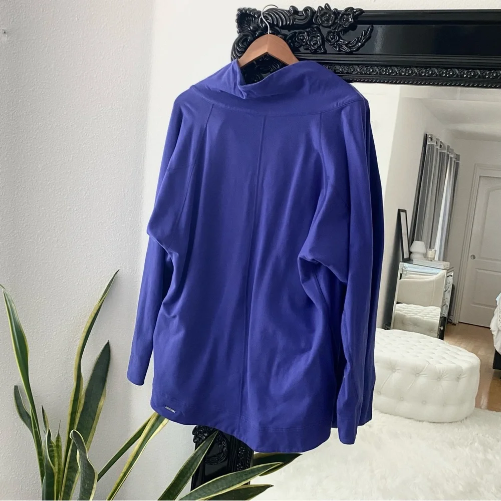 Lululemon | Women’s Purple Cowl Neck Oversized Button Up Poncho Sweatshirt - Picture 2 of 4